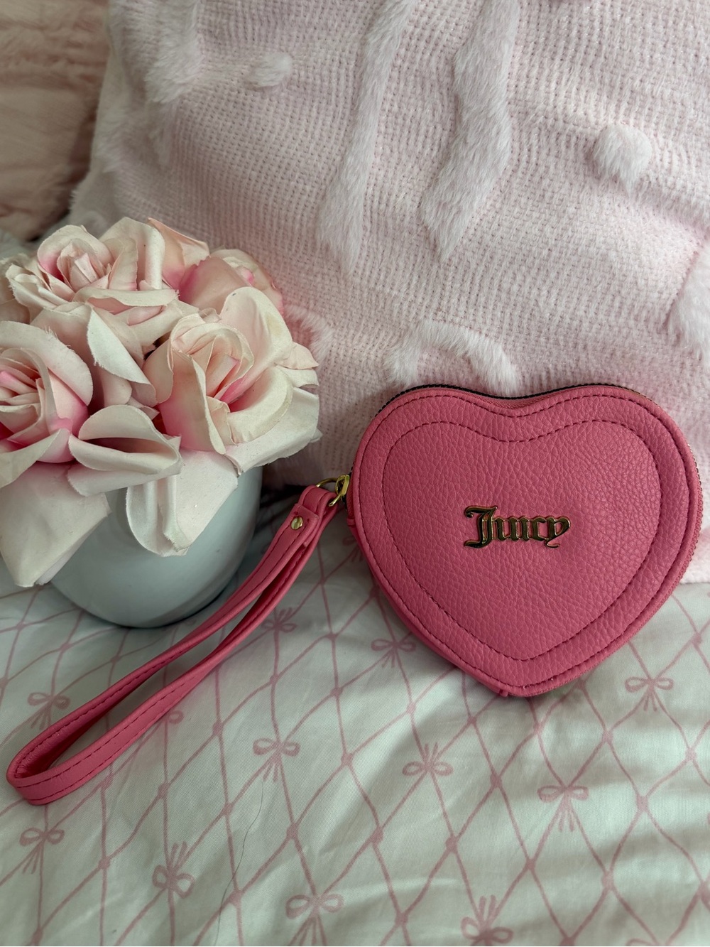 Juicy Couture Pink Heart Wristlet